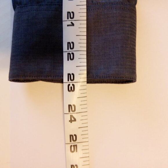 Calvin Klein Mens Button Up Shirt Size 17.5 32/33 Blue Non Iron Career Preppy - Picture 6 of 8